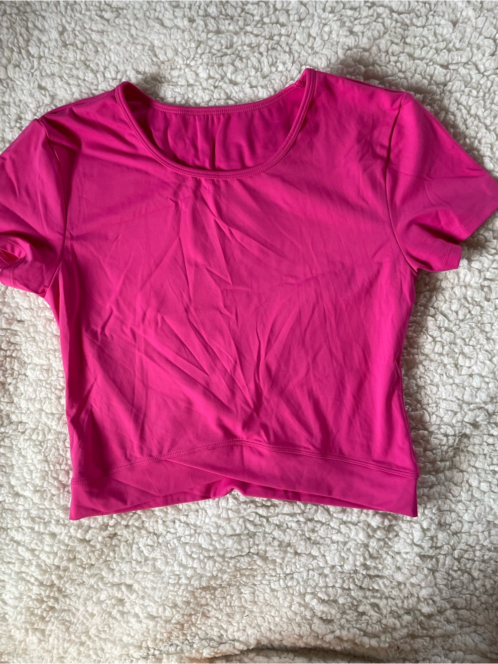 HALARA Bright Pink Short Sleeve Crop Tee NWOT